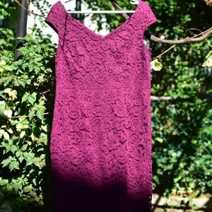 Gorgeous purple DKNY lace sheath dress, size 12